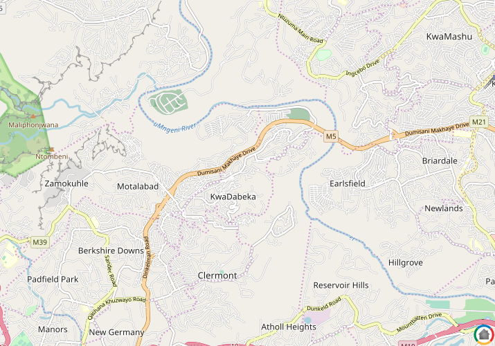 Map location of KwaDabeka